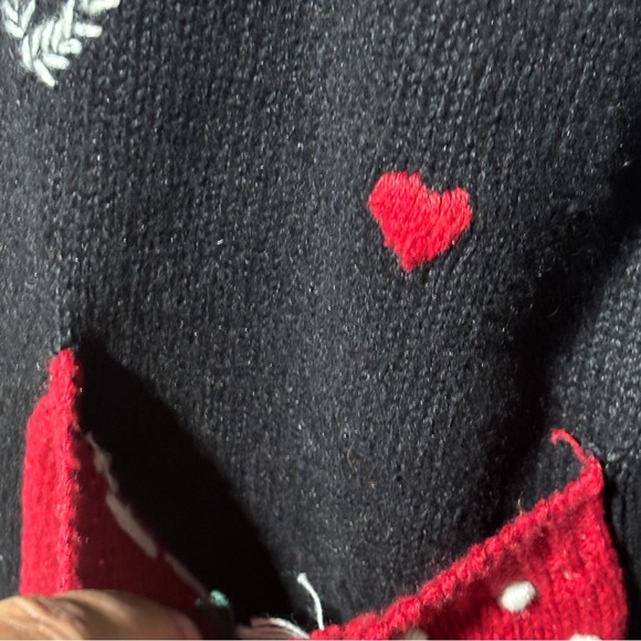 Womens Large Christmas Holiday Cardigan Sweater Karen Scott Vtg Button Up Pocket - Picture 13 of 15